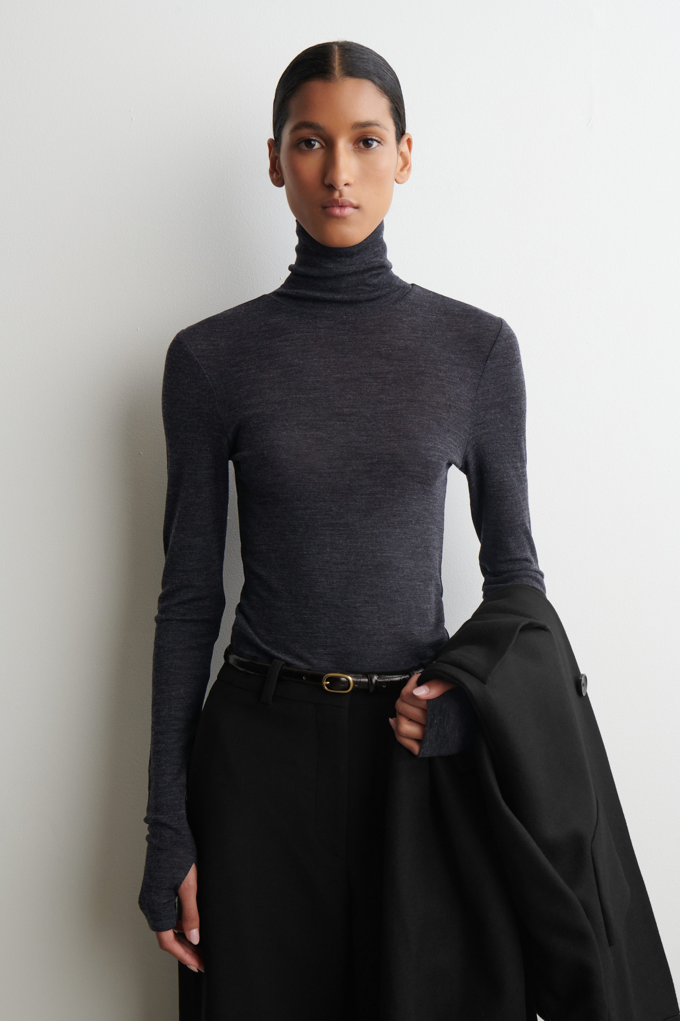 Merino Wool High-Neck Top