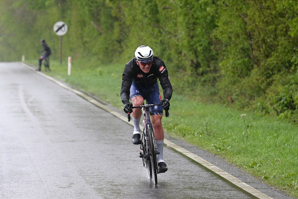 HUY BELGIUM APRIL 17 Soren Kragh Andersen of Denmark and Team Alpecin Deceuninck competes during the 88th La Fleche Wallonne 2024 Mens Elite a 1986km one day race from Charleroi to Huy UCIWT on April 17 2024 in Huy Belgium Photo by Dario BelingheriGetty Images