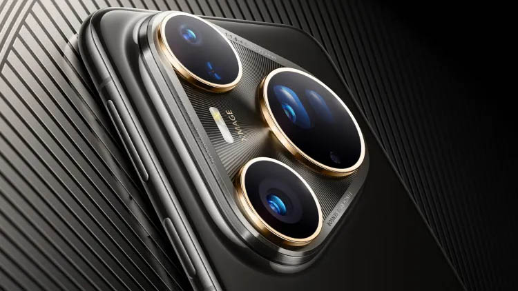 Closeup of the Huawei Pura 80 Ultra's camera unit