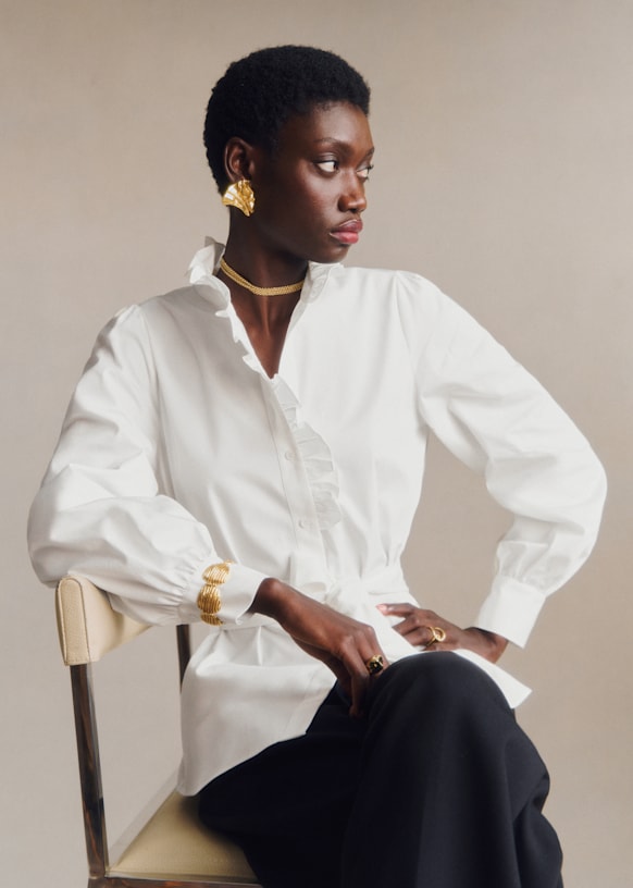 Corine Shirt - Ecru - Organic Cotton - S&amp;eacute;zane