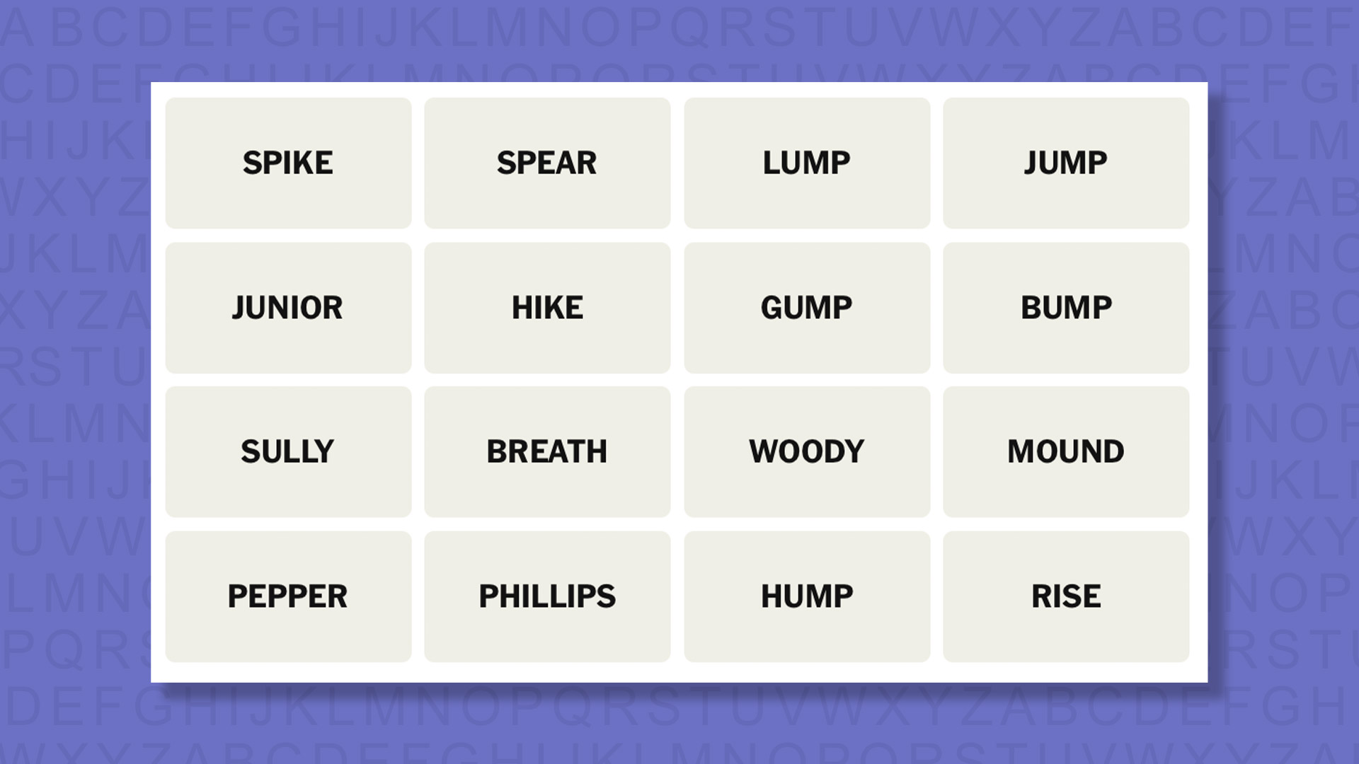 NYT Connections hints for game 979 on a purple background