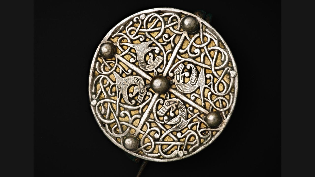 A disc brooch from the Galloway Hoard.
