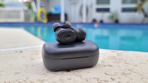 The Skullcandy Grind Fuel on display next to a pool