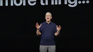 Tim Cook on stage at WWDC 2023 