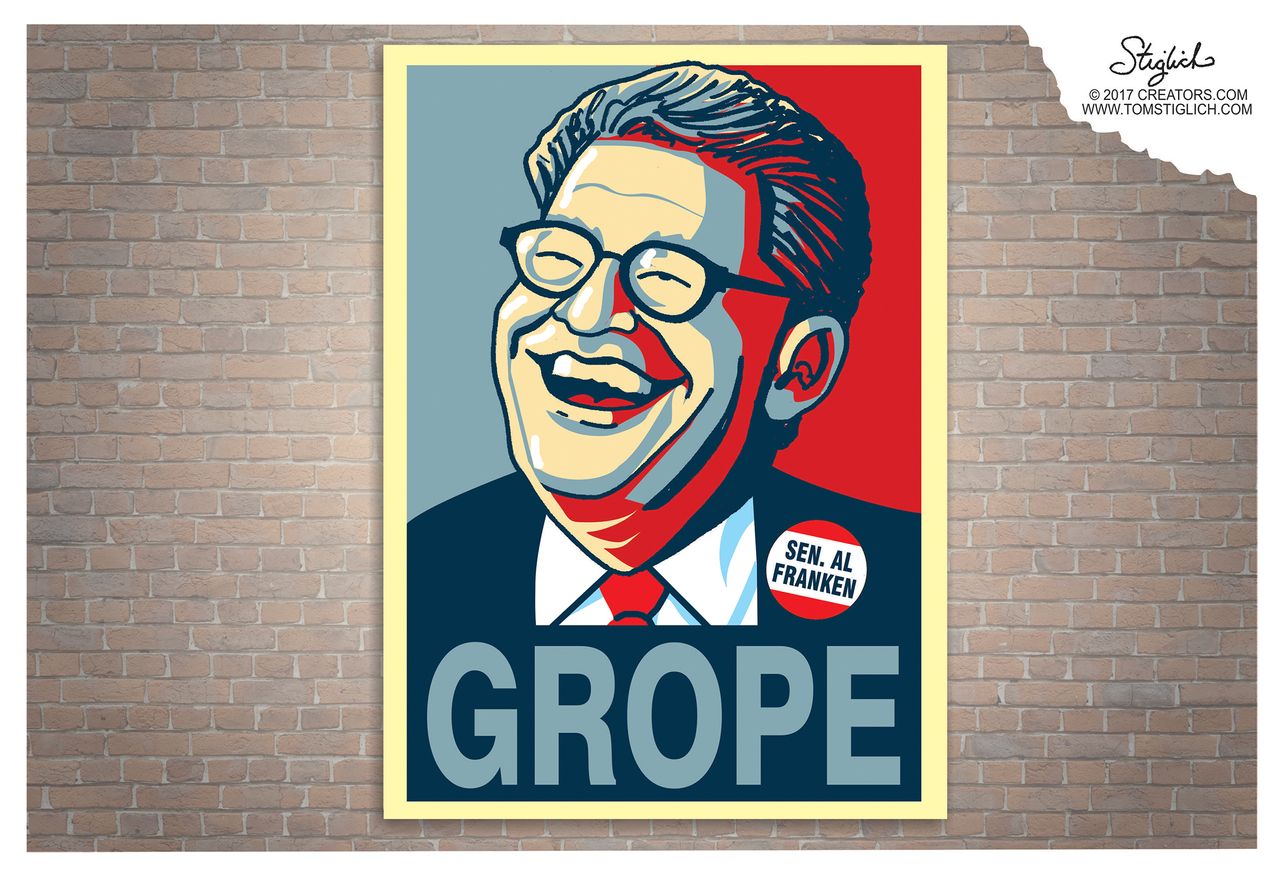 Political cartoon U.S. Al Franken sexual harassment