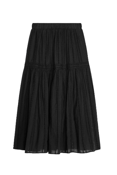 ZARA, Embroidered Eyelet Midi Skirt