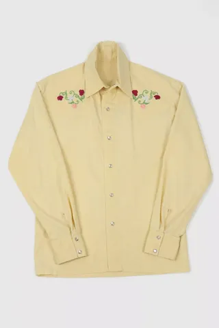 Vintage Western Embroidered Snap Button Shirt