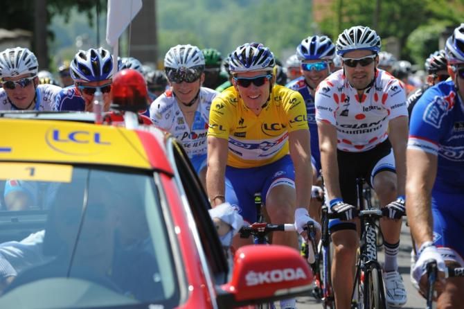D&eacute;mare (FDJ) and the jersey wearers ready to roll