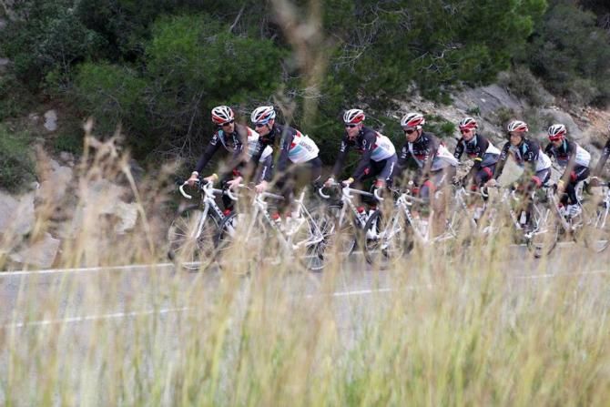 Andreas Kl&ouml;den and Fr&auml;nk Schleck on the front in Spain