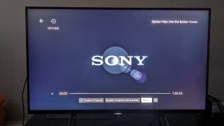Netflix on Sony TV in a dark room 2