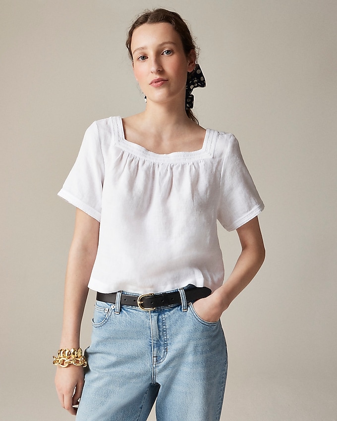 Sailor Squareneck Top in Linen