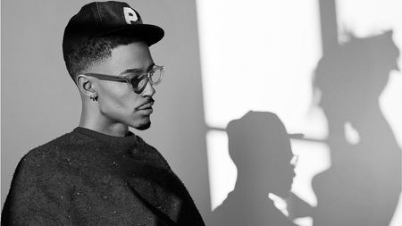 A photorealistic 3D render made in Blender that looks like a photo of a man wearing a baseball cap with a woman approaching him as a shadow