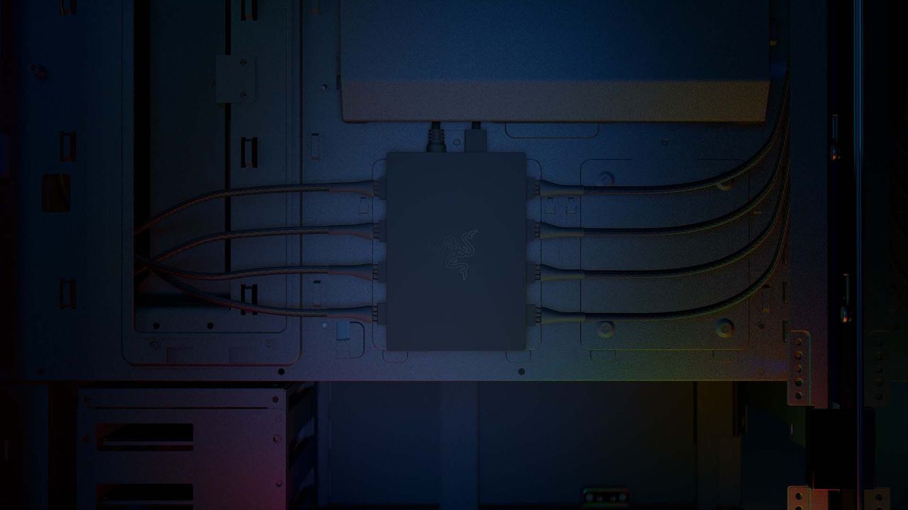 Razer Fan Controller installed in a PC case