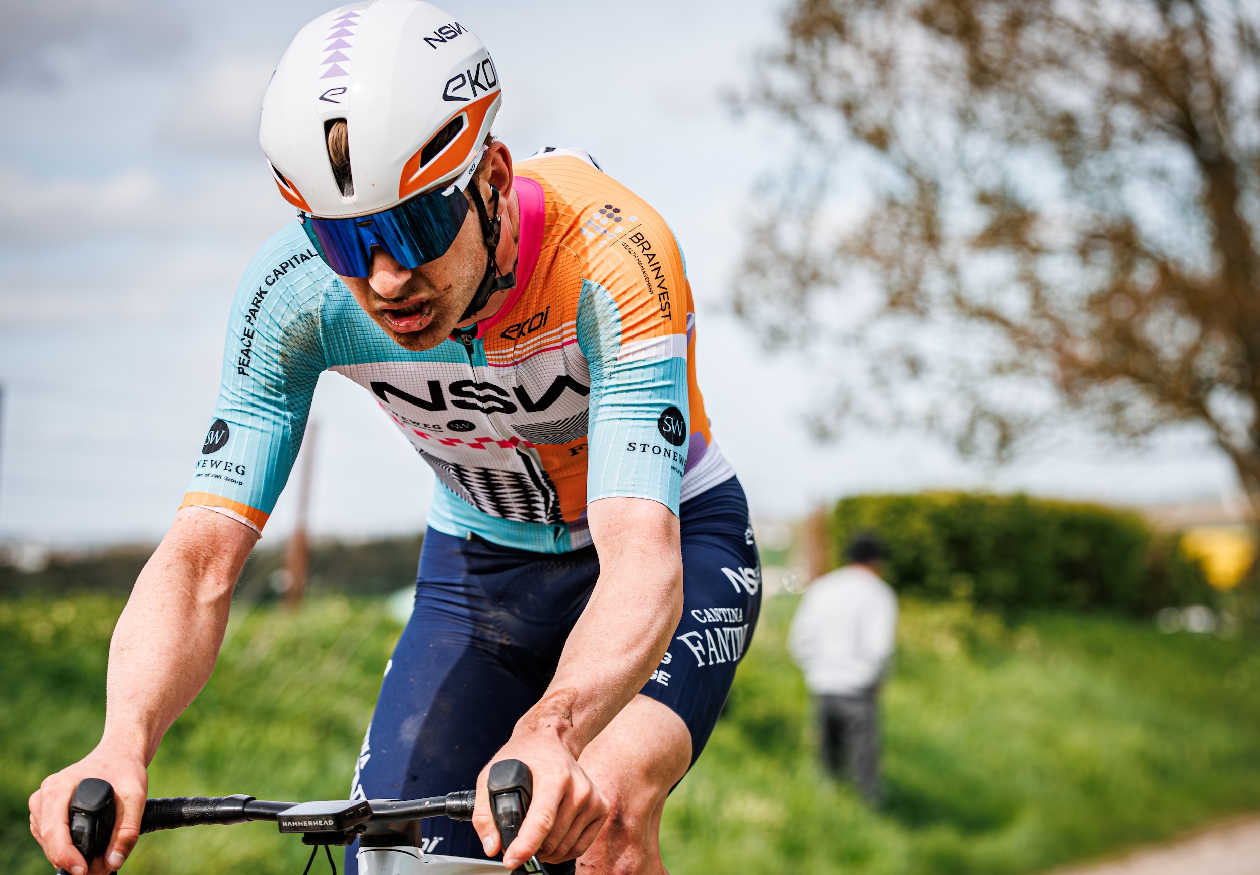 PARIS, FRANCE - APRIL 12: Riley Sheehan of NSN Cycling Team of United States of America during the    match between Paris v Roubaix Men Elite at the Paris on April 12, 2026 in Paris France (Photo by Pim Waslander/Soccrates/Getty Images)