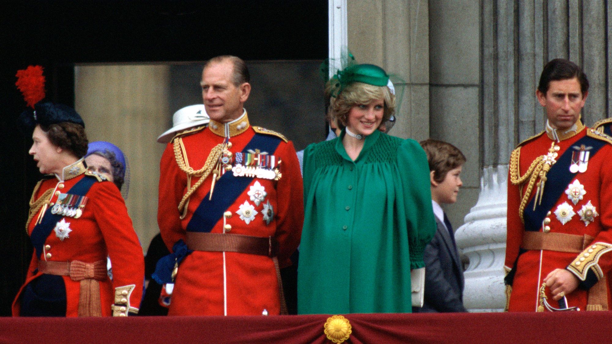 Diana, Princess of Wales and Prince Philip at Trooping the Colour in 1982