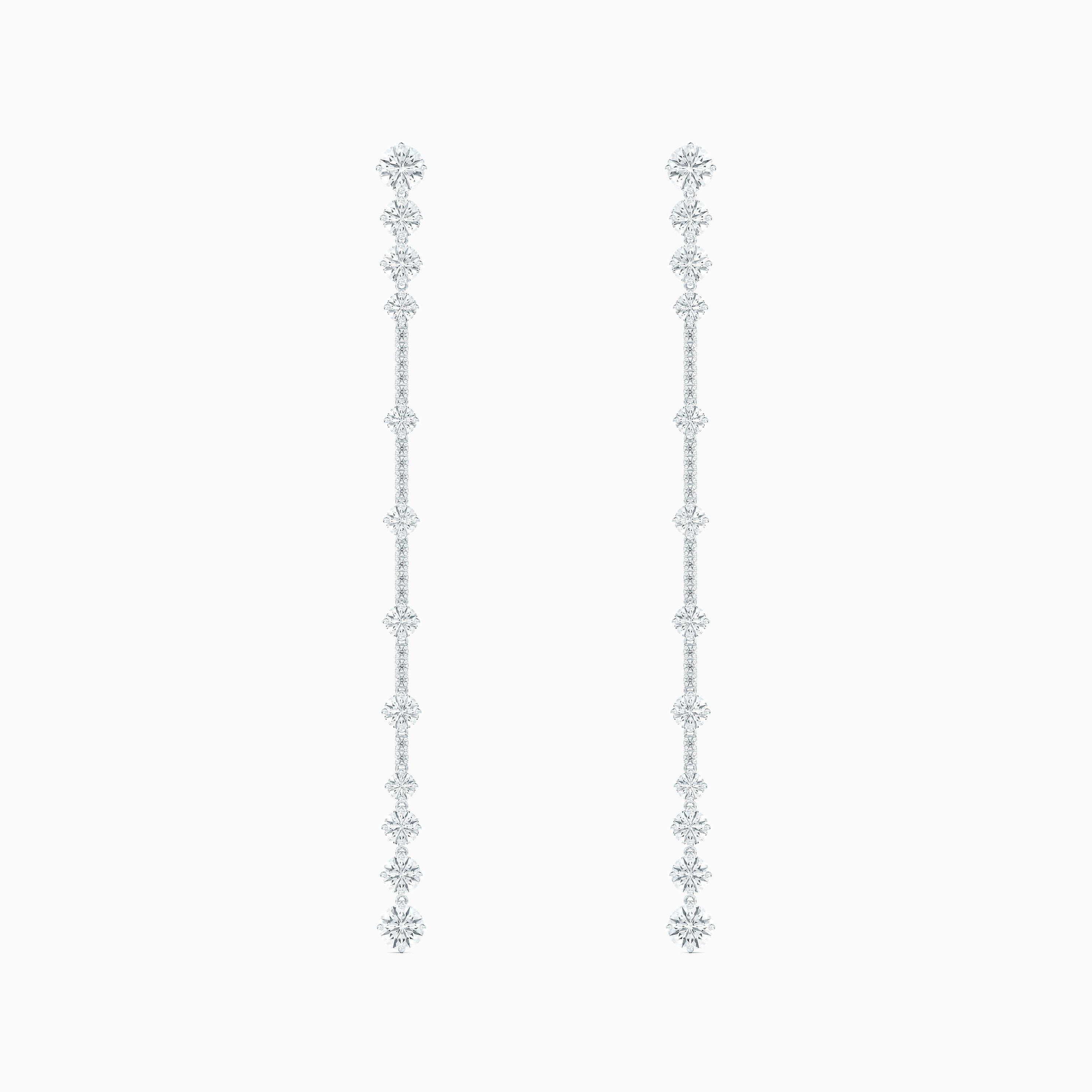 Arpeggia One Line Earrings in White Gold