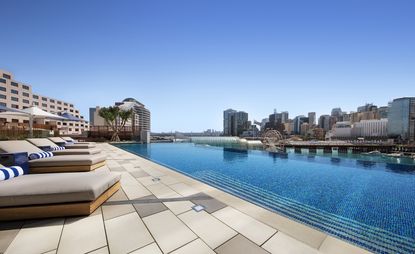 The location, on prime waterfront territory in the city’s lively Darling Harbour.