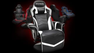 Several Respawn RSP-900 gaming chairs on a black background