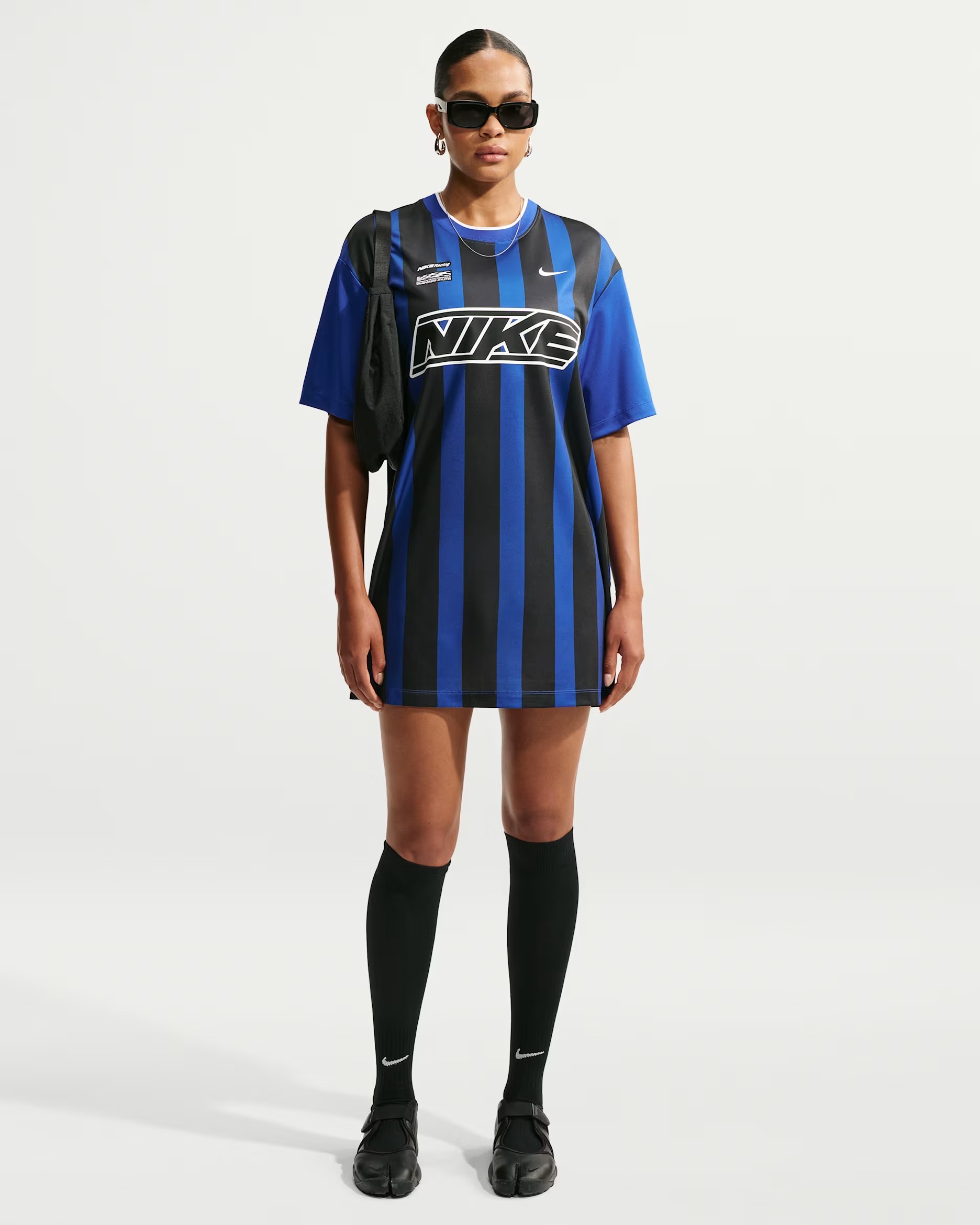 Nike Sportswear Women's Oversized Jersey Mini Dress - Old Royal/black/white - Size Xs