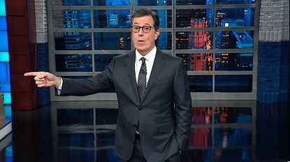 Stephen Colbert mocks Trump's "medieval" wall