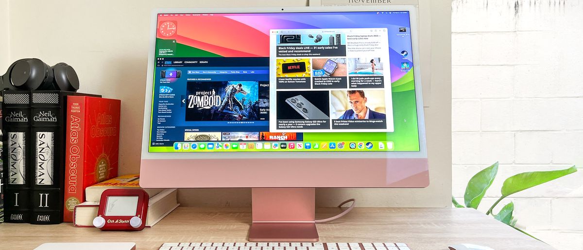 Apple iMac M3 review unit on desk