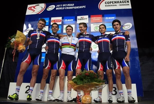 The French team on the podium