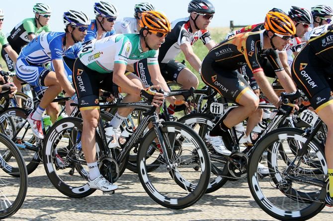 Optum's Eric Young in the green jersey