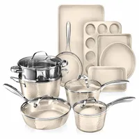 Gotham Steel Hammered Cream 15 Piece Cookware and Bakeware Set Gotham Steel Hammered Cream 15 Piece Cookware and Bakeware Set