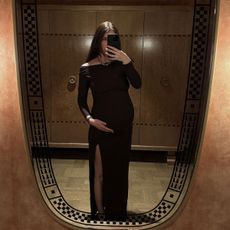 @annabelrosendahl mirror selfie in a gown