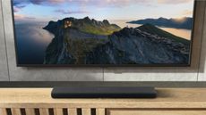 Yamaha's SR-B30A soundbar underneath a TV
