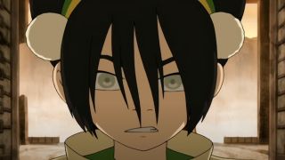 Close up of Toph's face in Avatar: The Last Airbender.