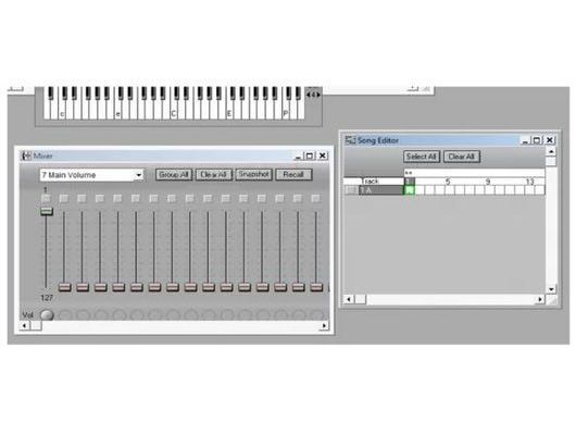 The volume mixer in QuickScore controls the volume of the instruments for playback.