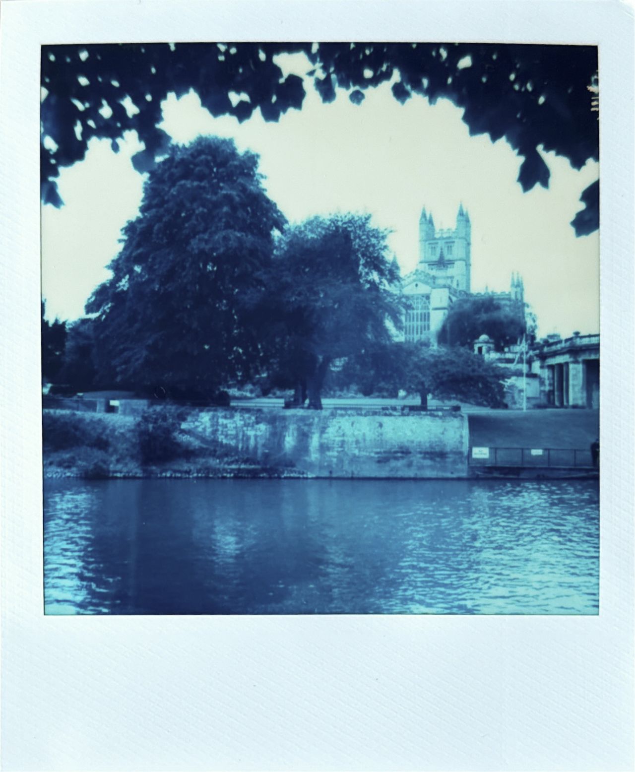 A scanned in print of Polaroid Reclaimed Blue 600 Film