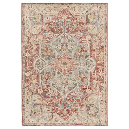 J&Auml;rnv&Auml;g Rug, Low Pile - Ornament Pattern Pink/beige 5 ' 3 "x7 ' 7 "