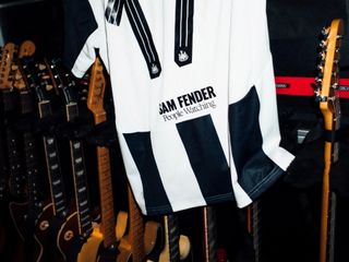 Newcastle United 2024/25 home kit with Sam Fender on the back ahead of League Cup quarter-final