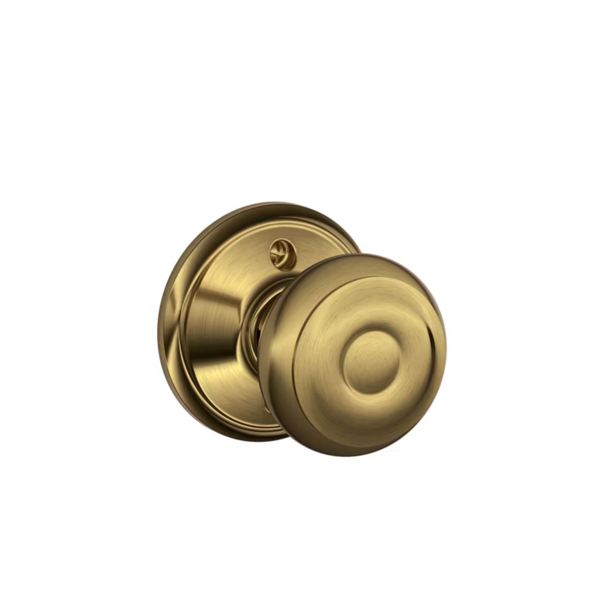 Schlage Georgian Antique Brass Dummy Knob, Right or Left Handed