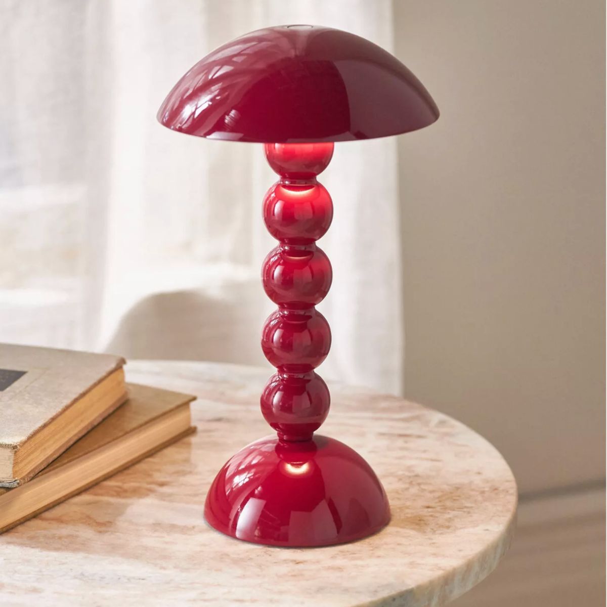 A red bobbin lamp