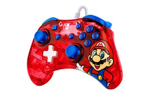 Best Nintendo Switch accessories; a photo of the Rock Candy Switch Wired Controller: Mario Punch