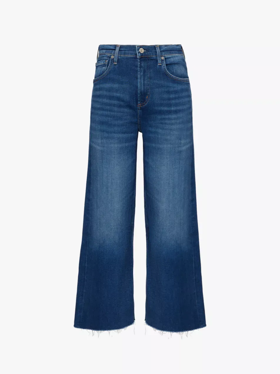 Lyra Cropped Wide-Leg Stretch-Denim Jeans - 23
