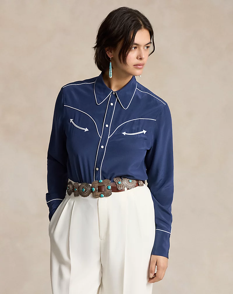 Prl X Naiomi Glasses Silk Western Shirt