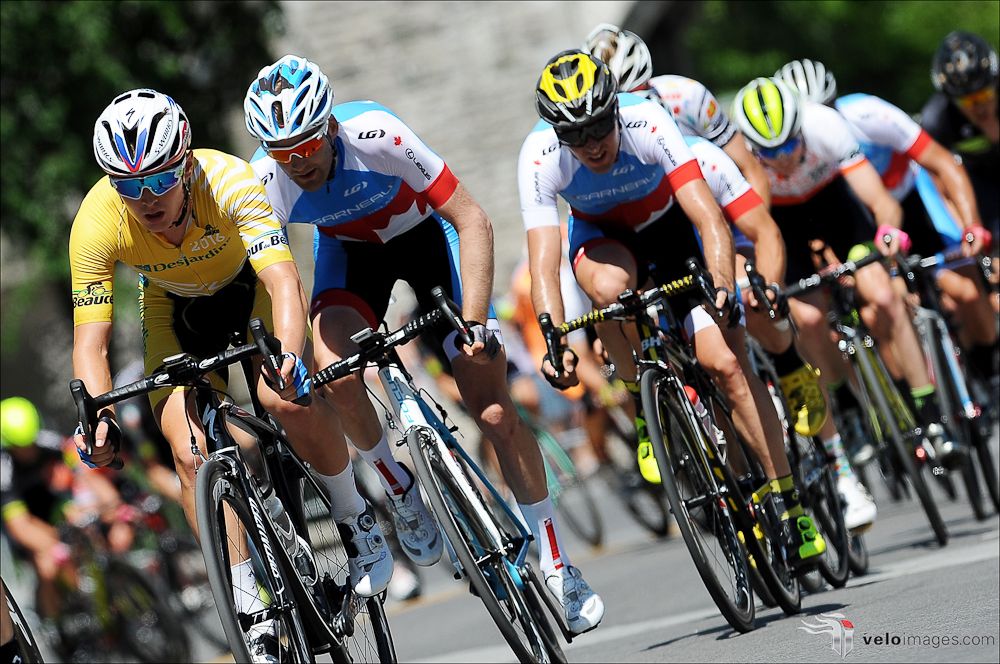 Race leader Greg Daniel (Axeon Hagens Berman) on the fornt during stage 4 at Tour de Beauce