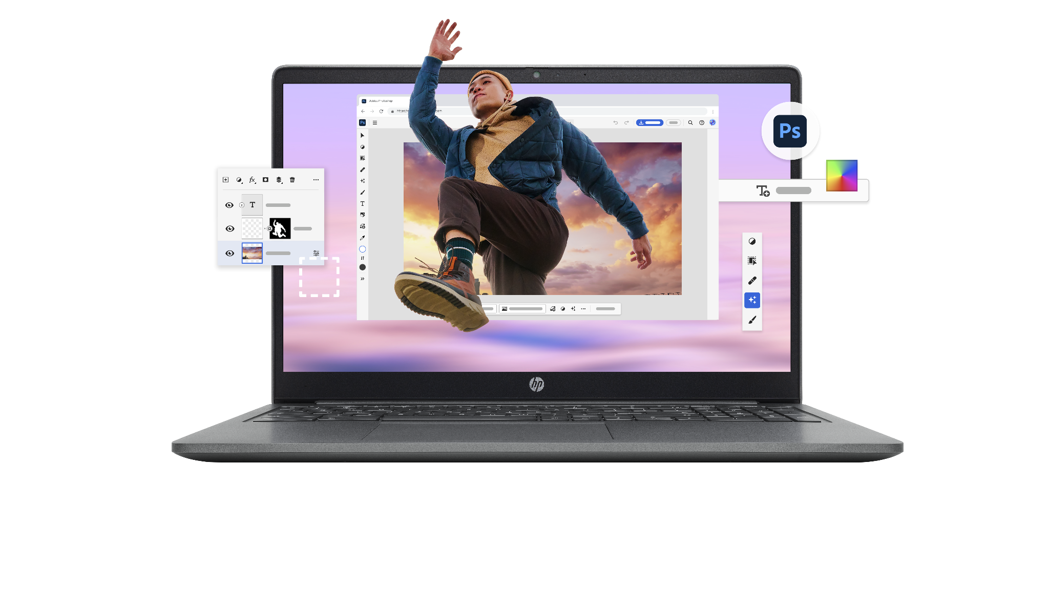 Adobe Photoshop promo for Chromebook Plus