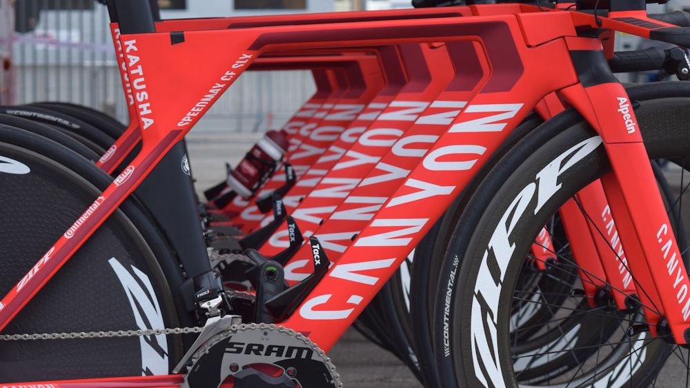 The Katusha-Alpecin Canyon Speedmax SLX were on show