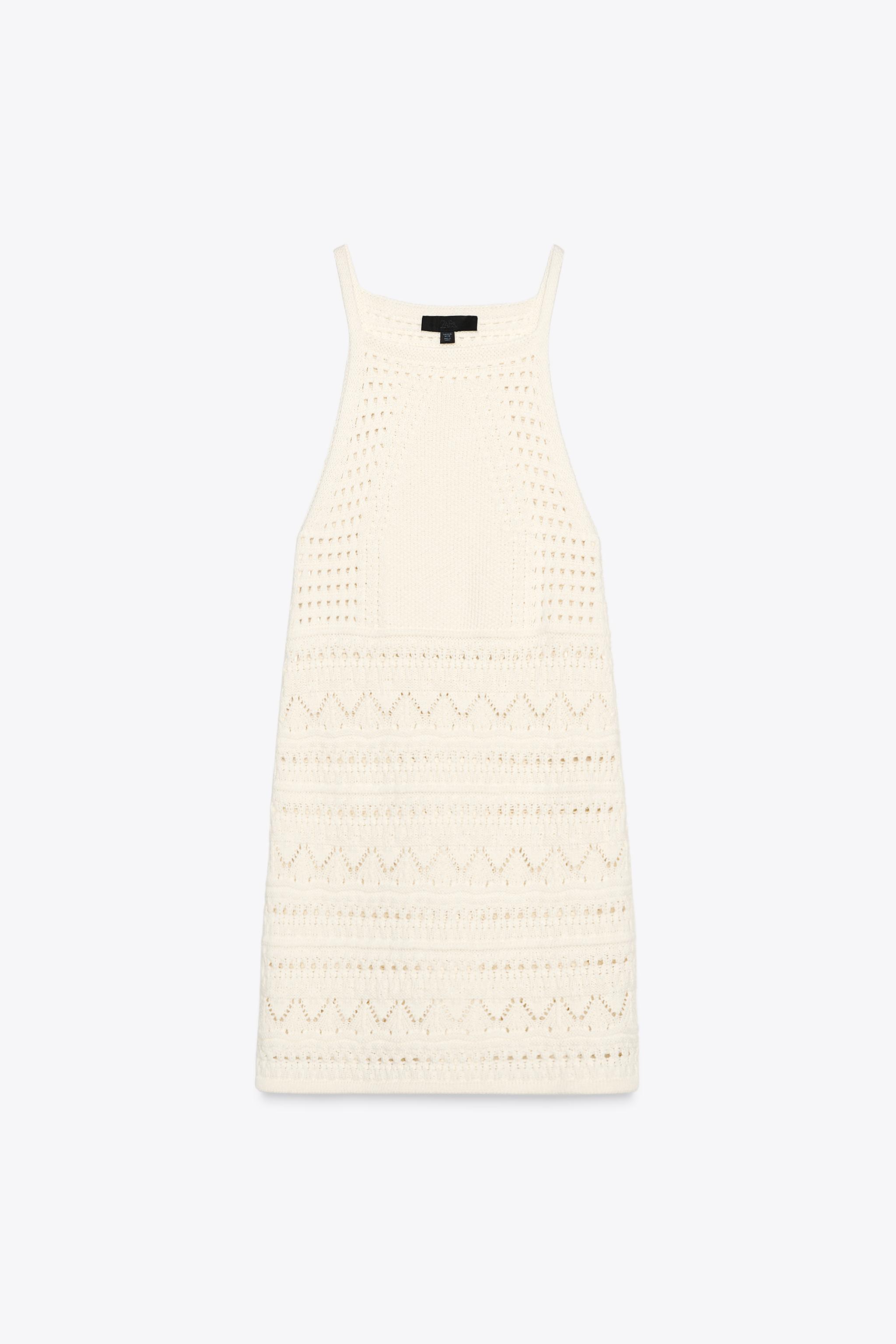 Halter Crochet Knit Mini Dress