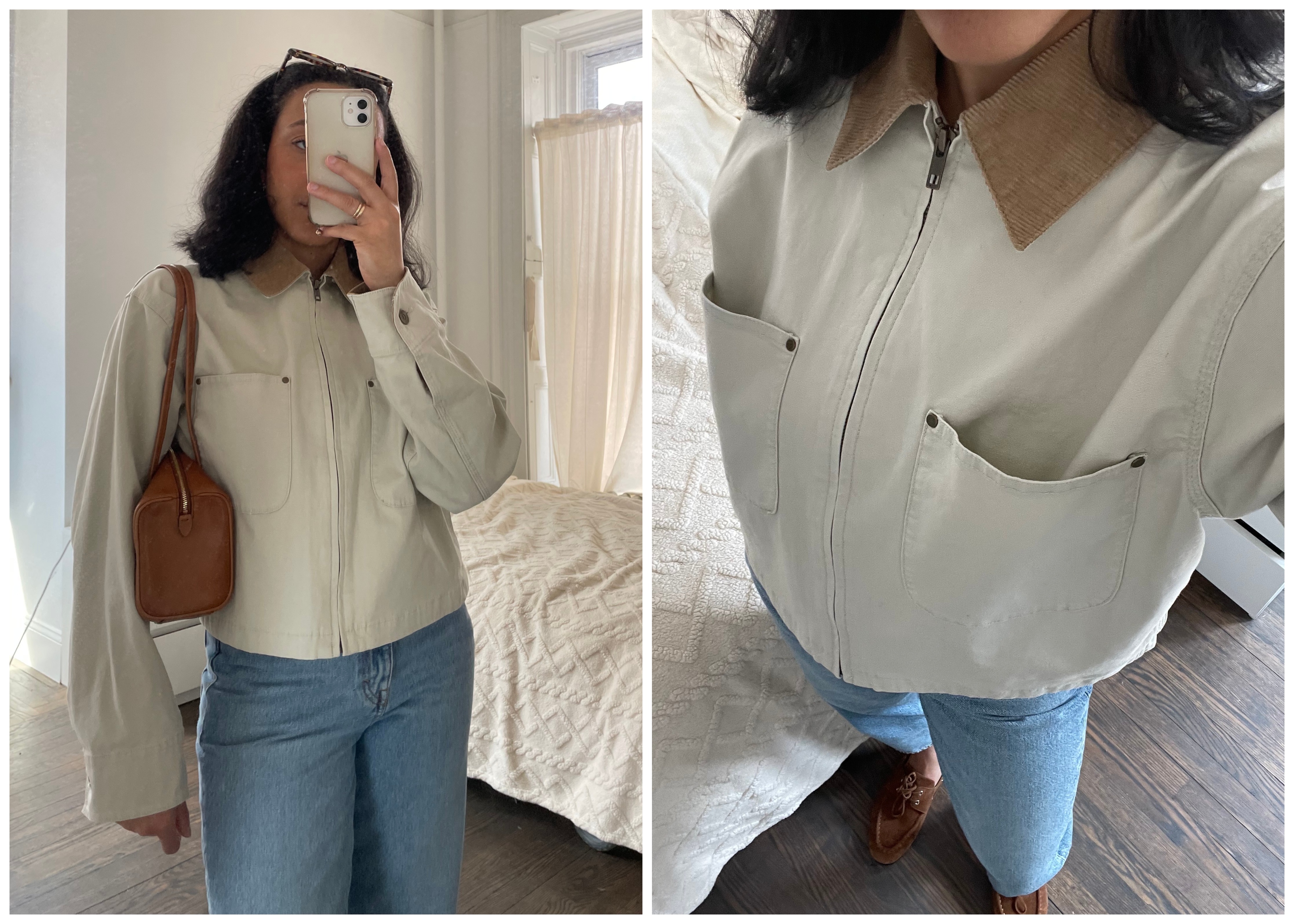 Lauren Tappan wearing a barn jacket and jeans