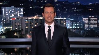 Jimmy Kimmel delivering his monologue on Jimmy Kimmel Live!