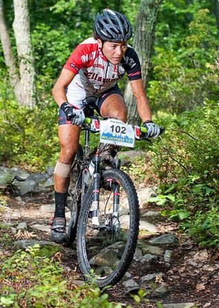 Pua Sawicki (Ellsworth) races to a women's win at the Wilderness 101