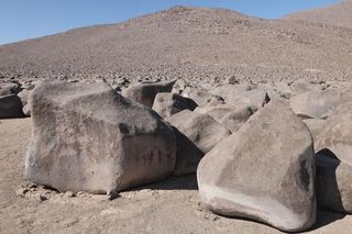 Boulders are strewn all over the flats of the Atacama.
