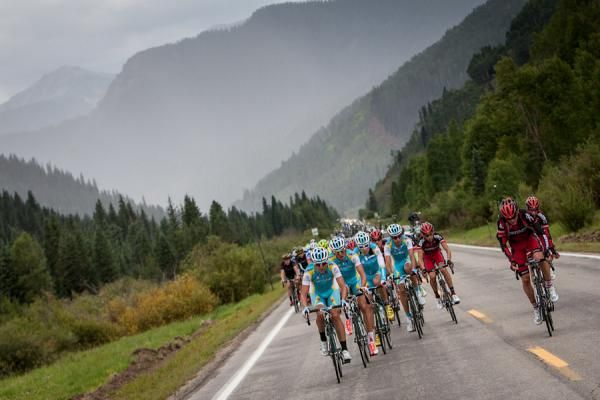 Rolling amongst big mountains on the way to Telluride.