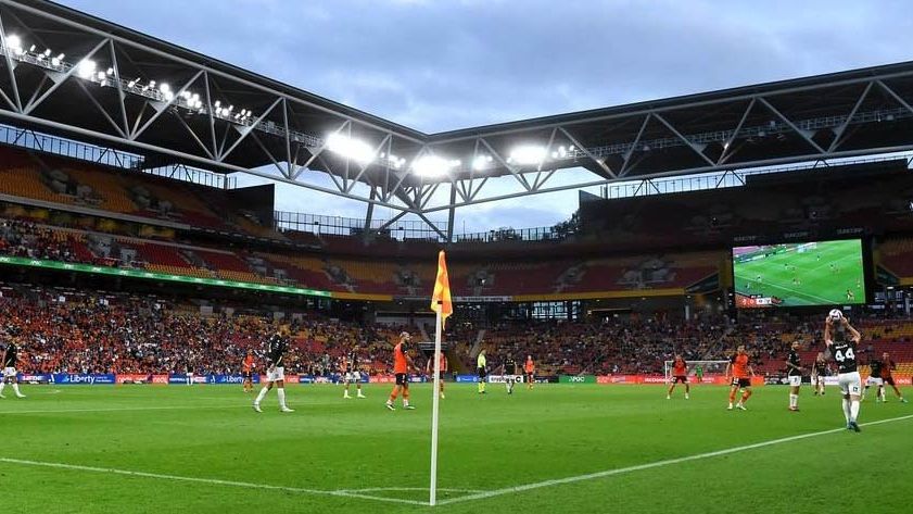 An image of the Daktronics display being used at the 2023 FIFA Women&#039;s World Cup from the corner. 